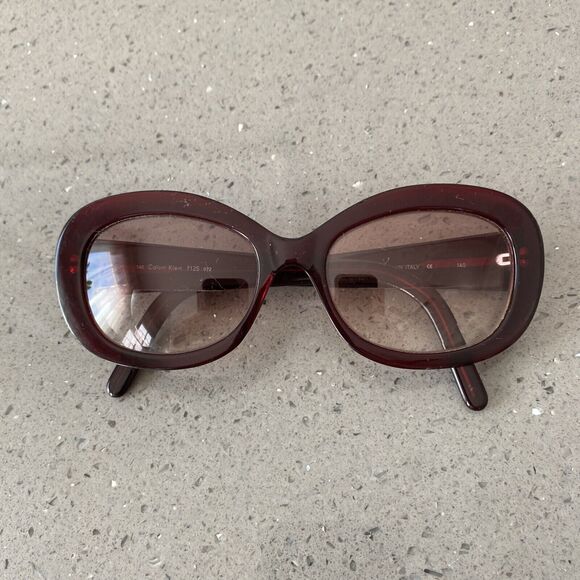 CALVIN KLEIN 140 712S 072 BURGUNDY EYEGLASSES FRAMES ONLY MADE IN ITALY  cateye - Picture 1 of 9
